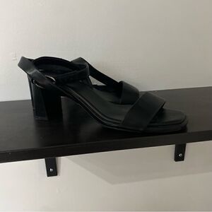 Nordstrom Rack Black High Heel Sandals With Strap Up Leg Women's Size 6.5